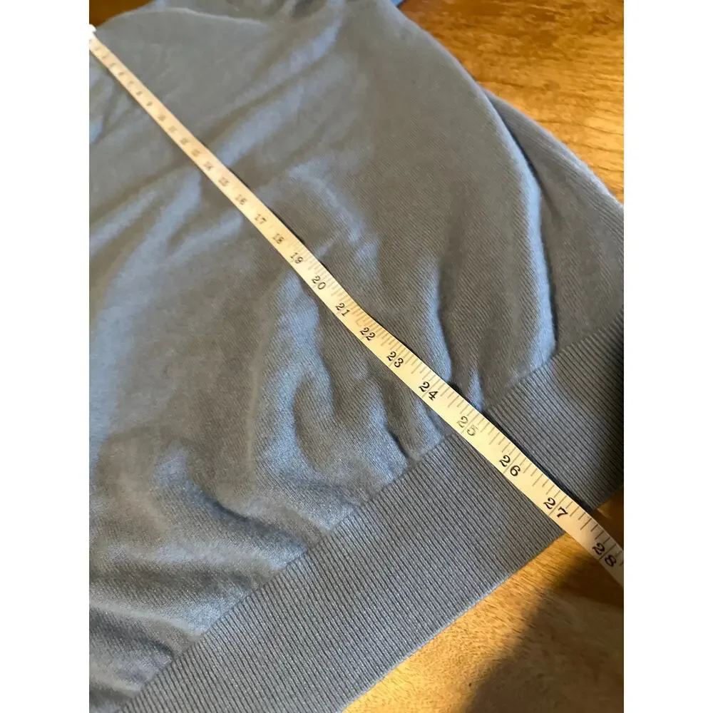Fairway & Greene 100% Italian Cashmere Blue Vneck Sweater